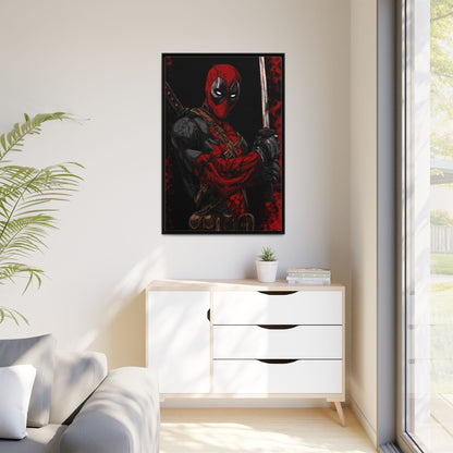 The Merc #2 - Framed Canvas Wall Art — Comic Antihero Sword Portrait