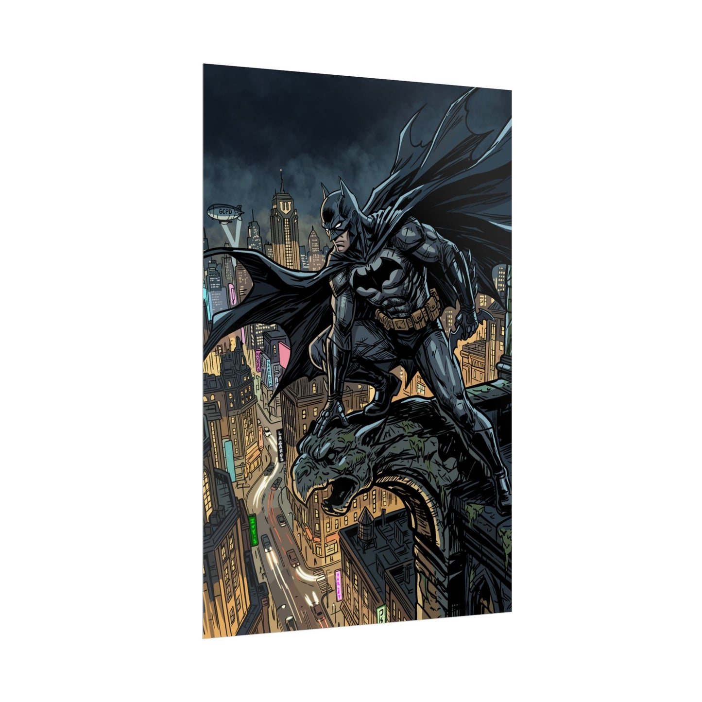 Batman City Rooftop Rolled Poster