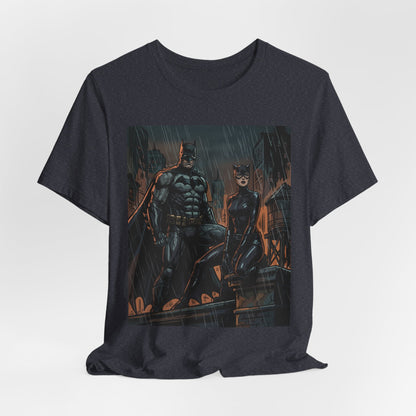 Batman & Catwoman Rain Night T‑Shirt