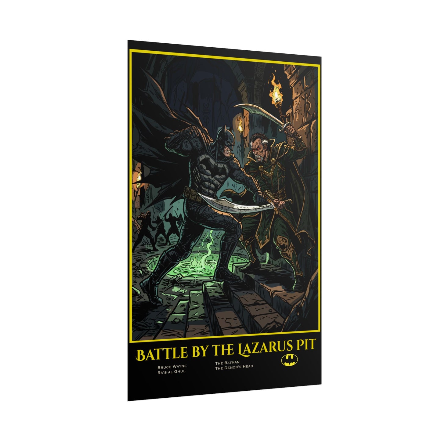 Batman "Battle by the Lazarus Pit" Poster — Rolled Collectible Art Print