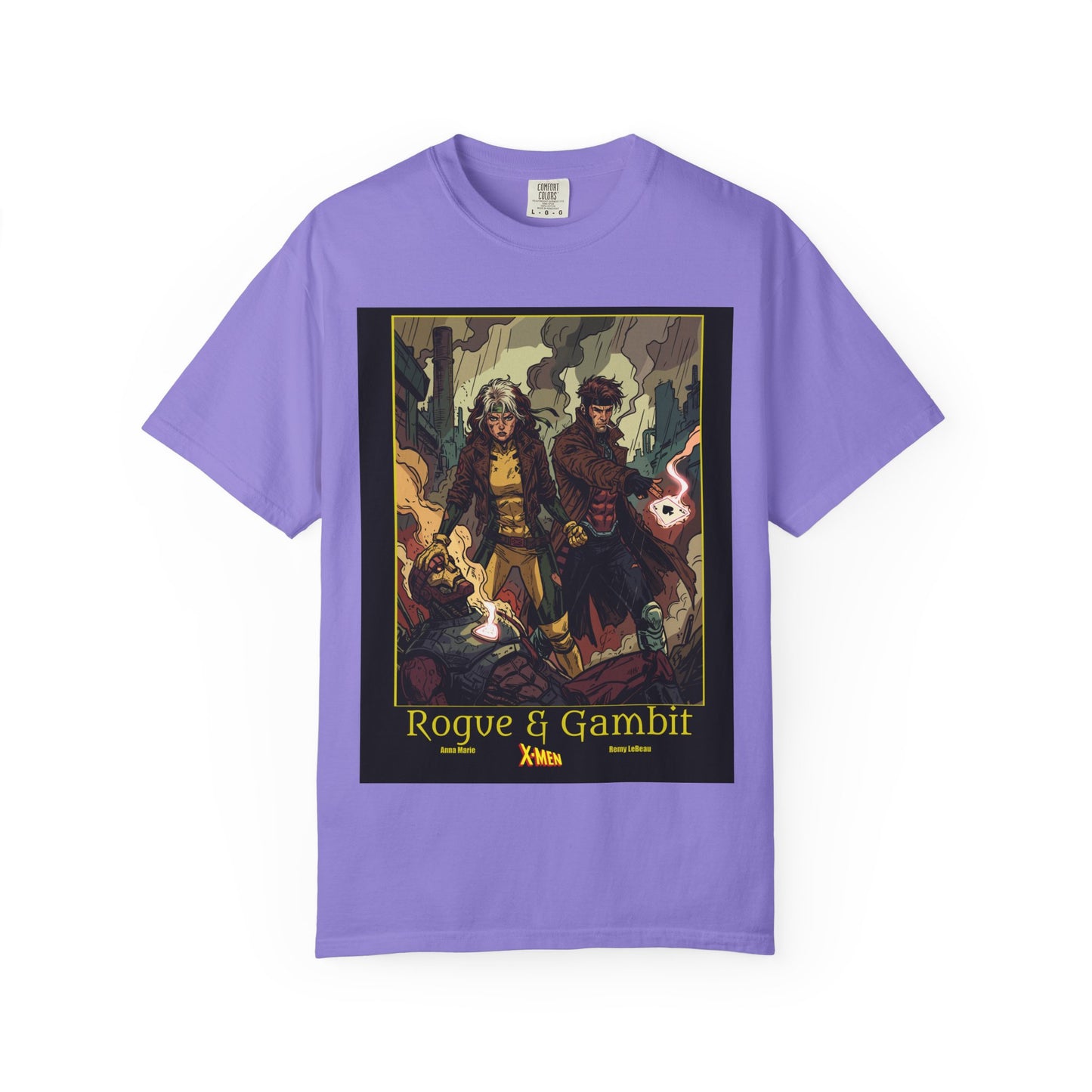 Rogue & Gambit Graphic T-Shirt — Comic Art Mutant Duo Tee