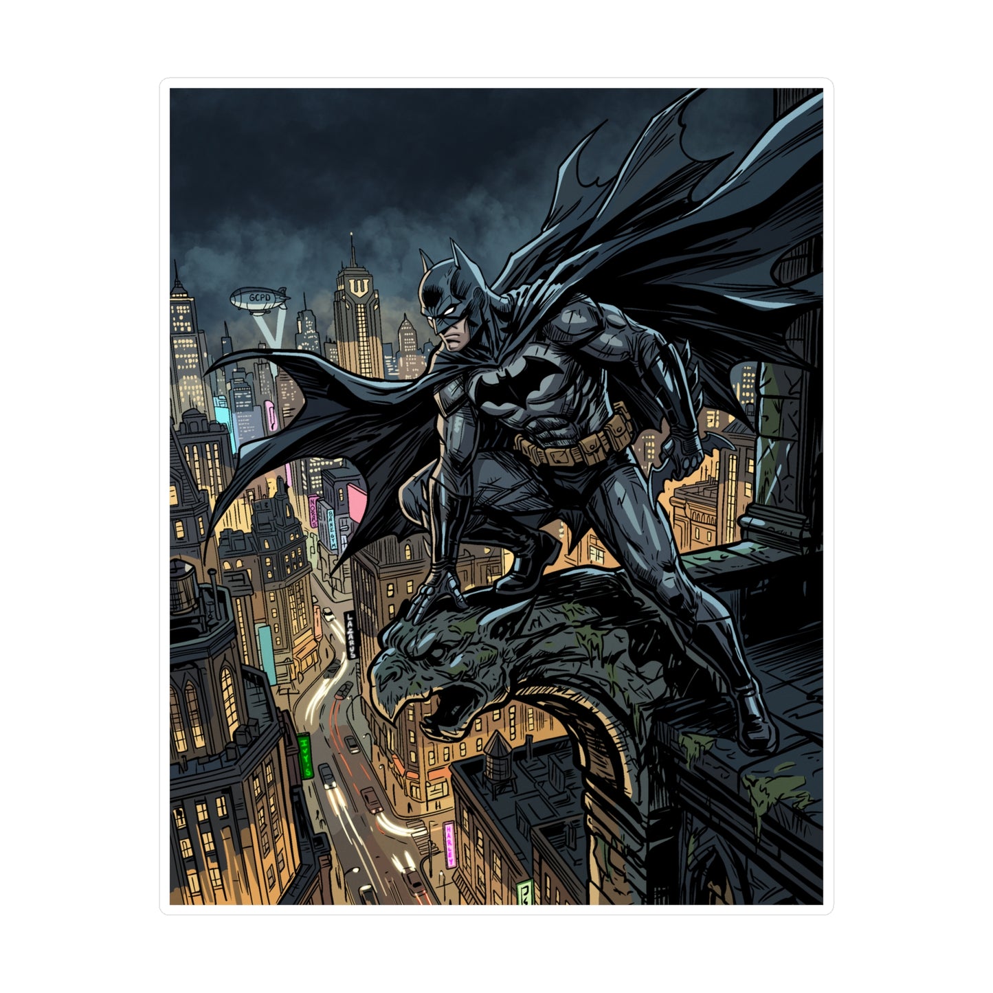 Batman Rooftop Magnet Sticker