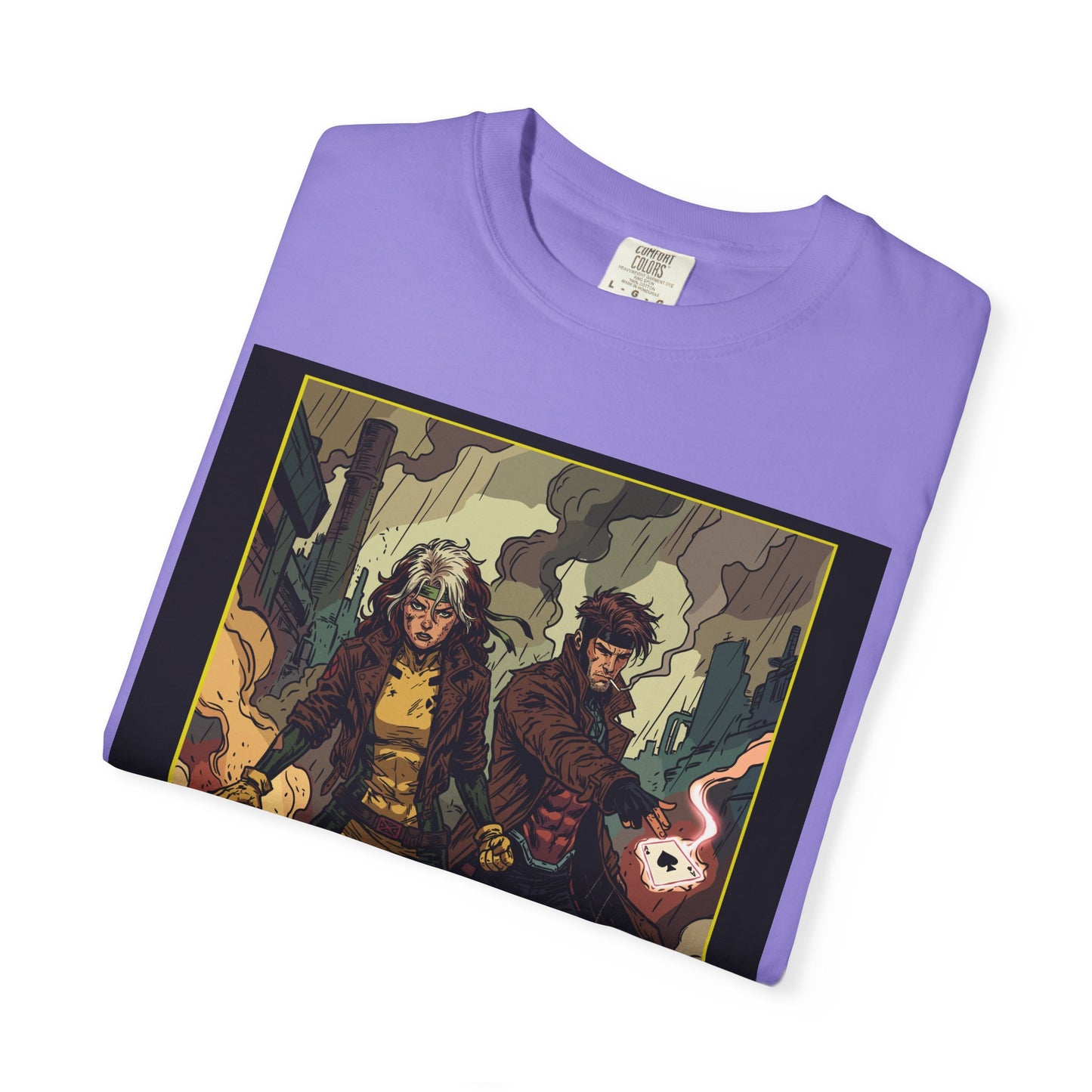 Rogue & Gambit Graphic T-Shirt — Comic Art Mutant Duo Tee