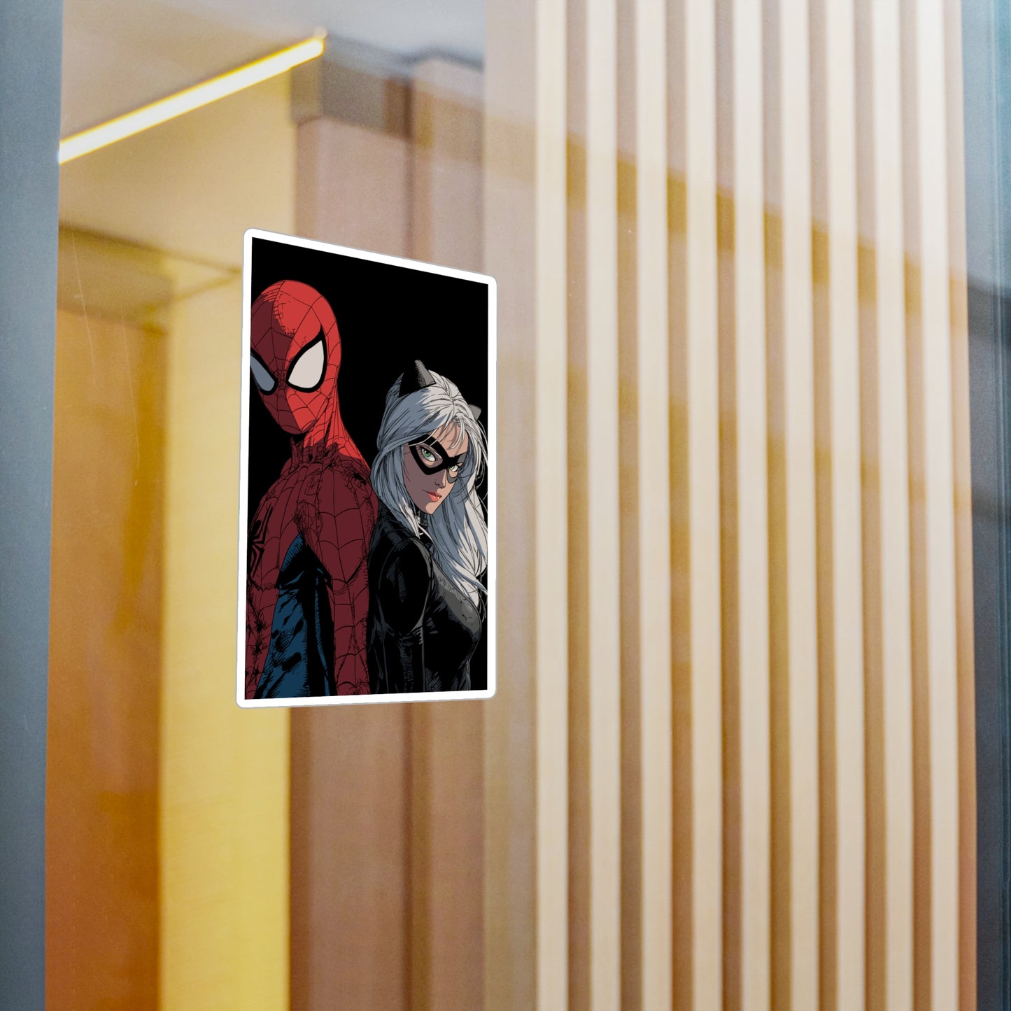 Spider-Man & Black Cat Kiss-Cut Vinyl Decal — Comic Superhero Sticker