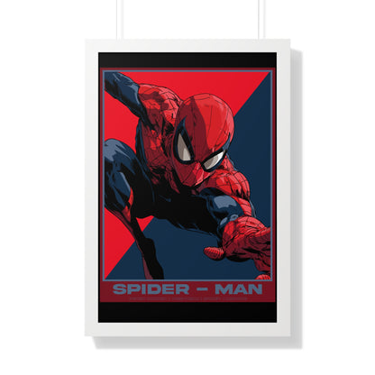 Spider-Man Framed Poster — Vertical Comic Art Print
