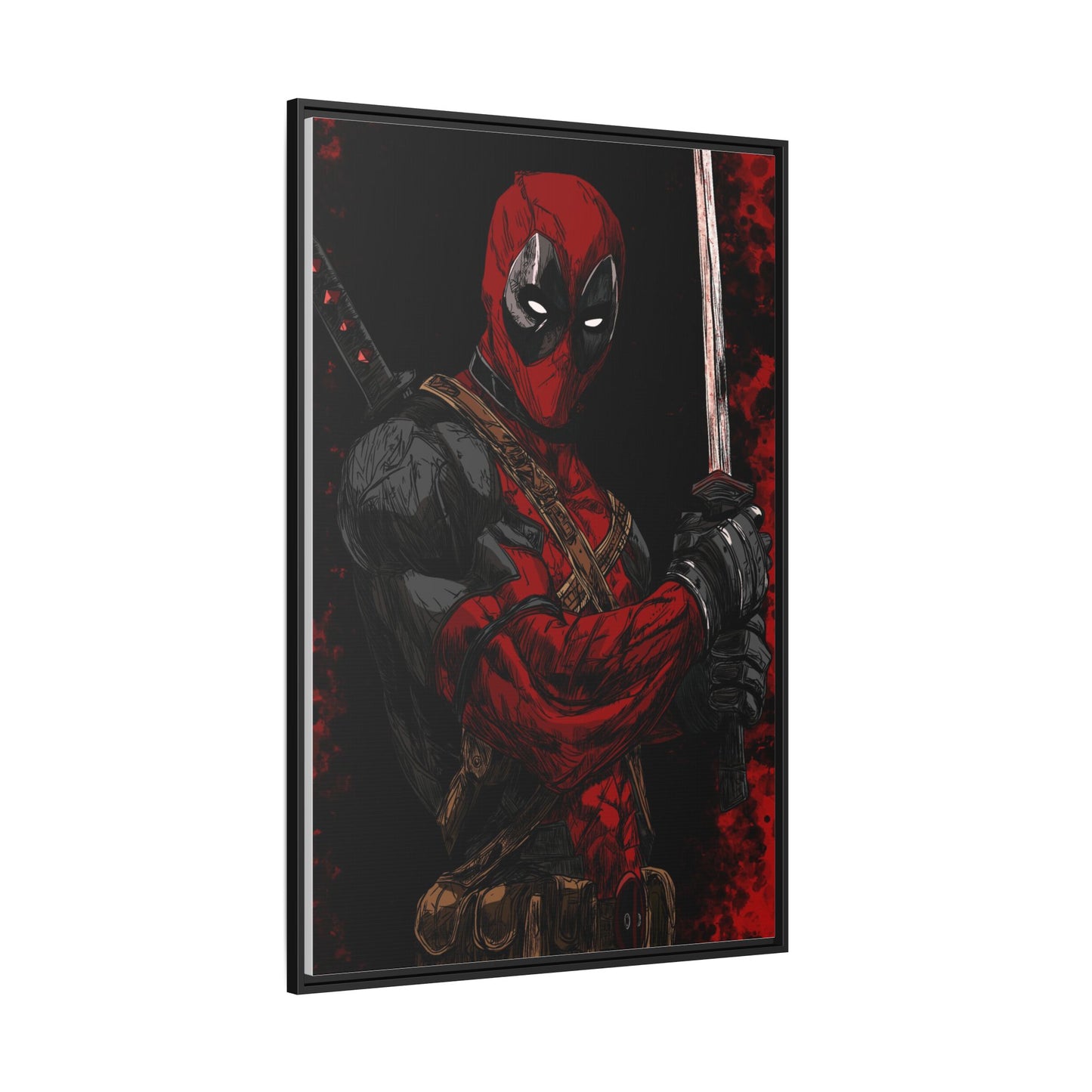 The Merc #2 - Framed Canvas Wall Art — Comic Antihero Sword Portrait