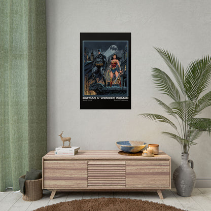 Batman & Wonder Woman Cinematic Rolled Poster — Superhero Wall Art