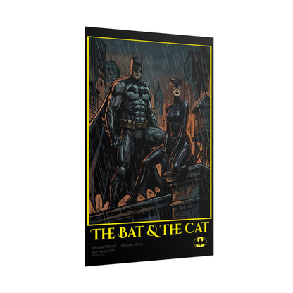 Batman & Catwoman Poster – "The Bat & The Cat" Rolled Art Print