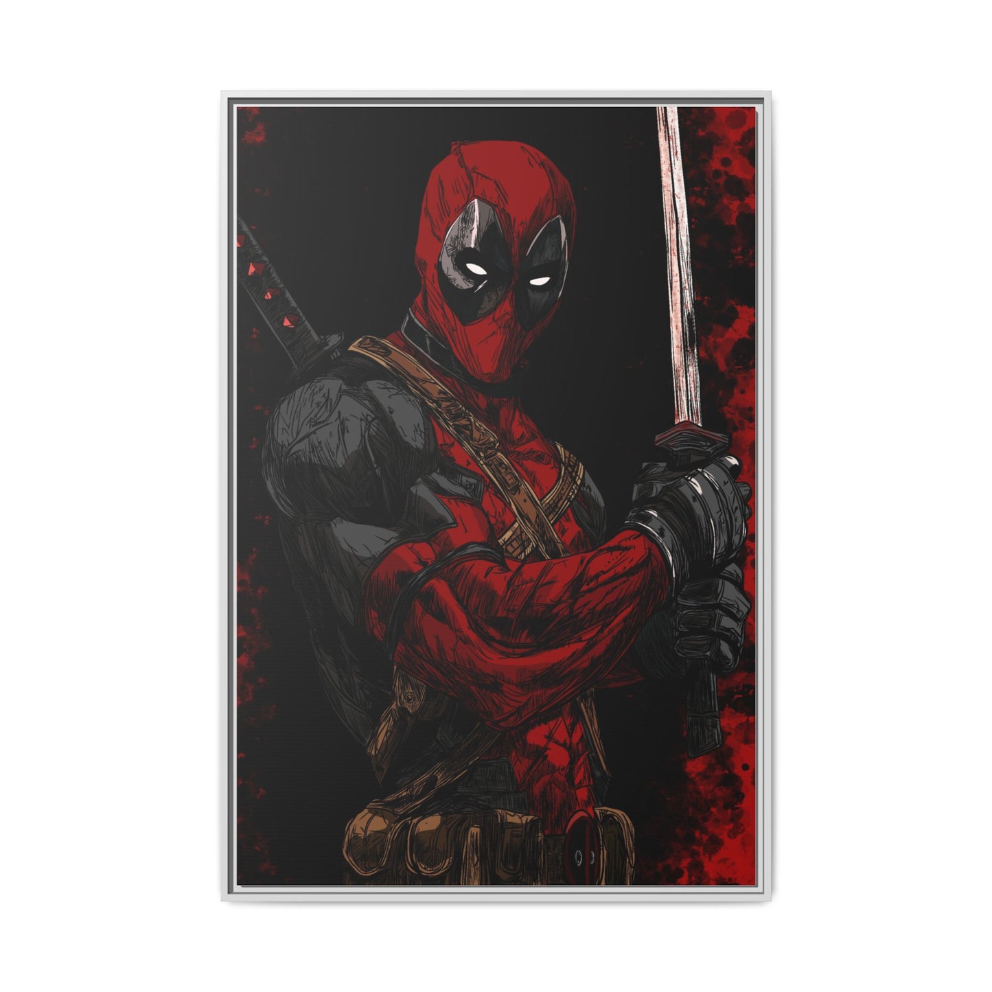 The Merc #2 - Framed Canvas Wall Art — Comic Antihero Sword Portrait