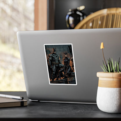 Batman & Catwoman Rainy Night Vinyl Sticker