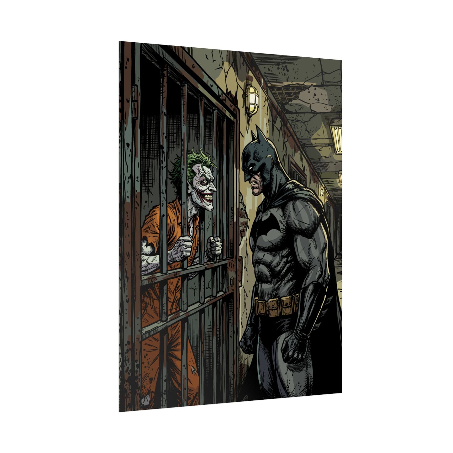 Batman vs Joker Comic Poster — Rolled Graphic Art Print