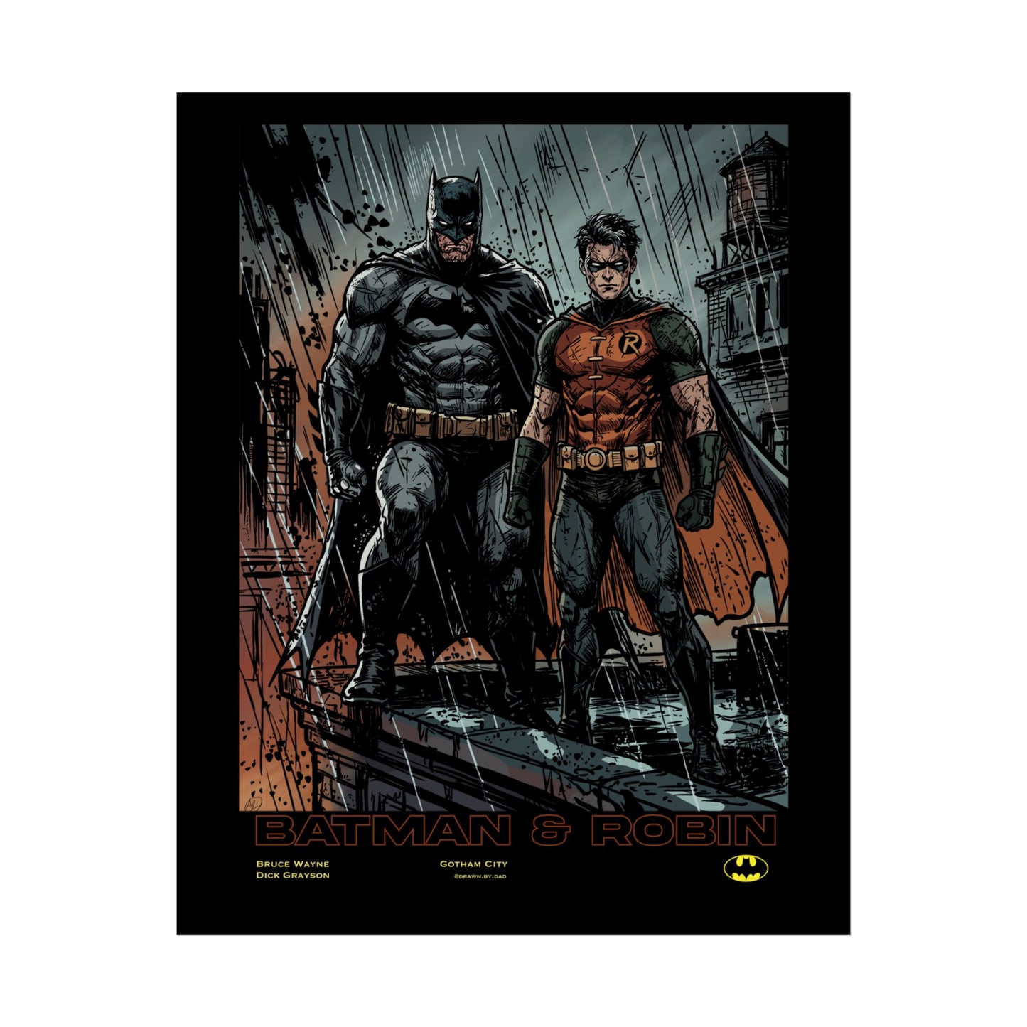 Batman & Robin Vintage Comic Poster — Rolled Art Print