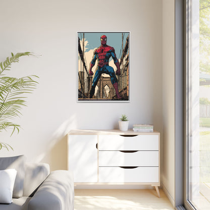 Spider-Man Comic Art Matte Framed Canvas