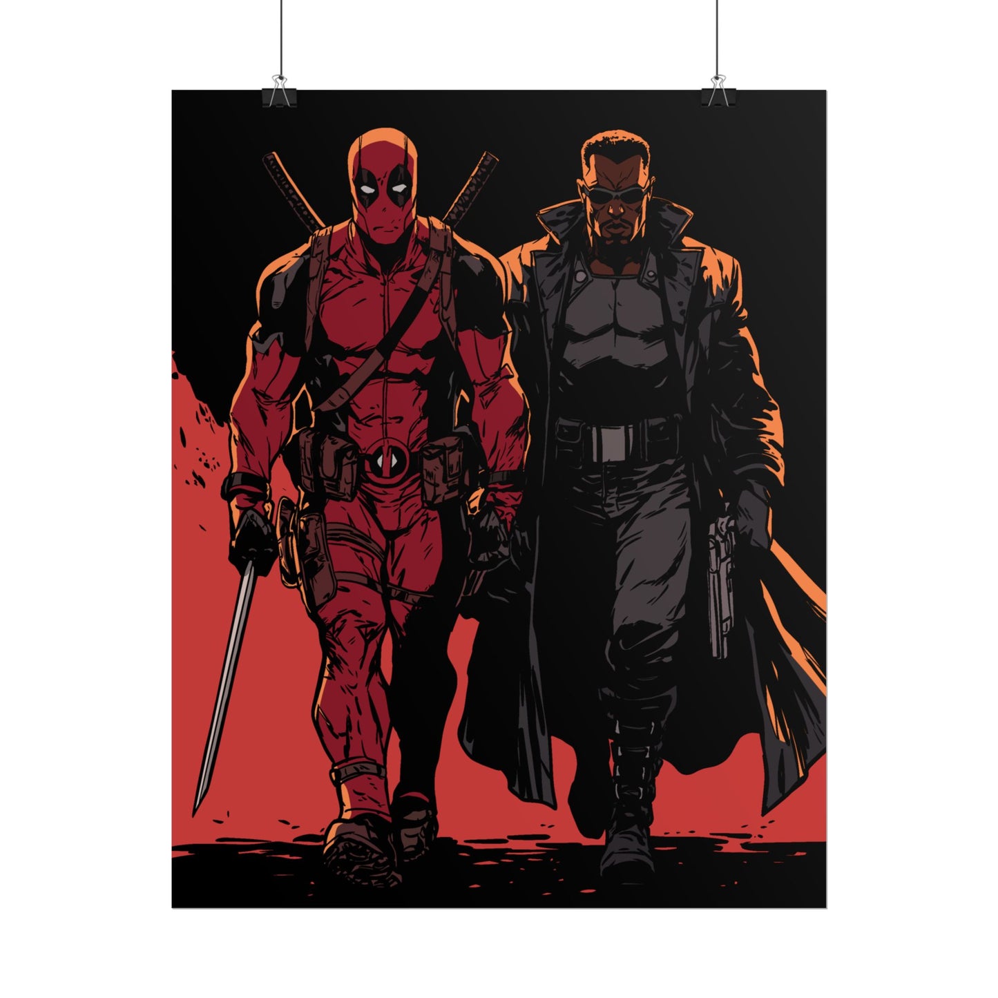 Deadpool & Blade Comic Art Print