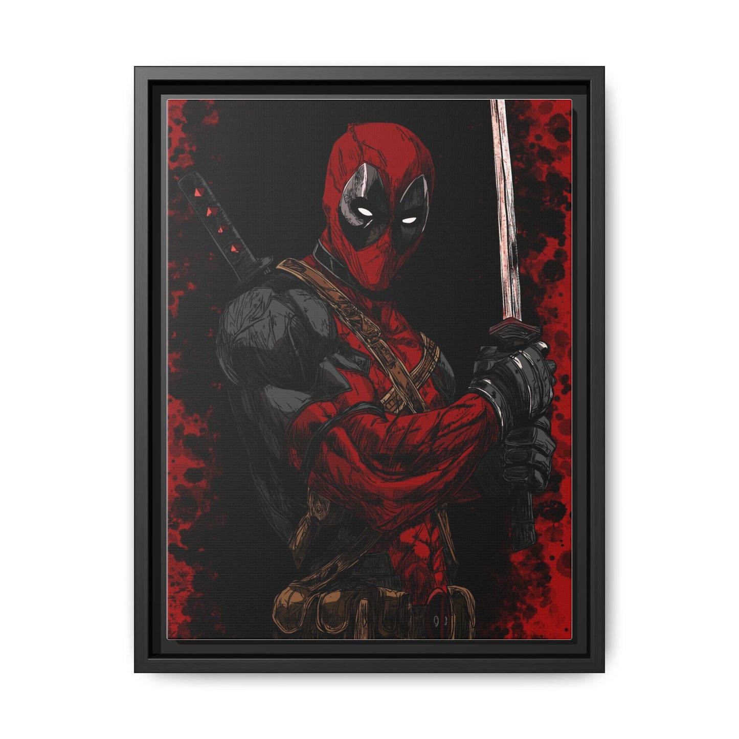 The Merc #2 - Framed Canvas Wall Art — Comic Antihero Sword Portrait