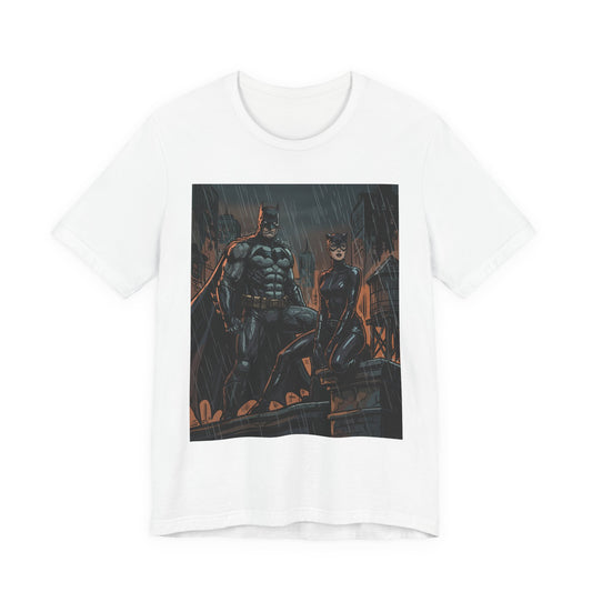 Batman & Catwoman Rain Night T‑Shirt