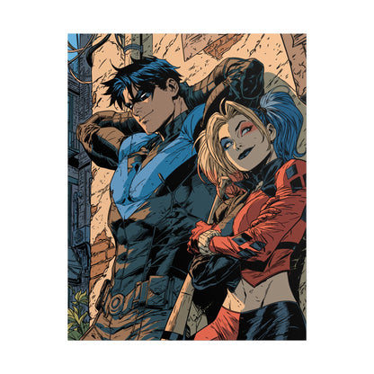Nightwing & Harley Quinn Rolled Print