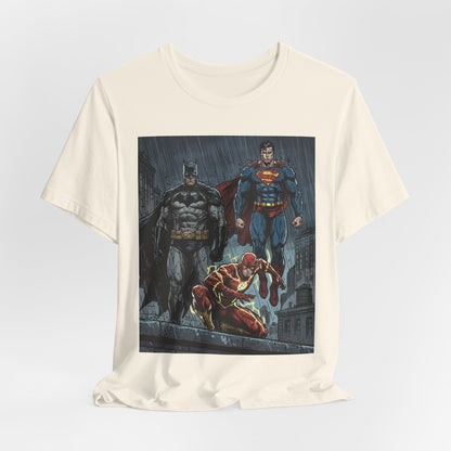 Superhero Team Graphic Tee — Batman, Superman & The Flash