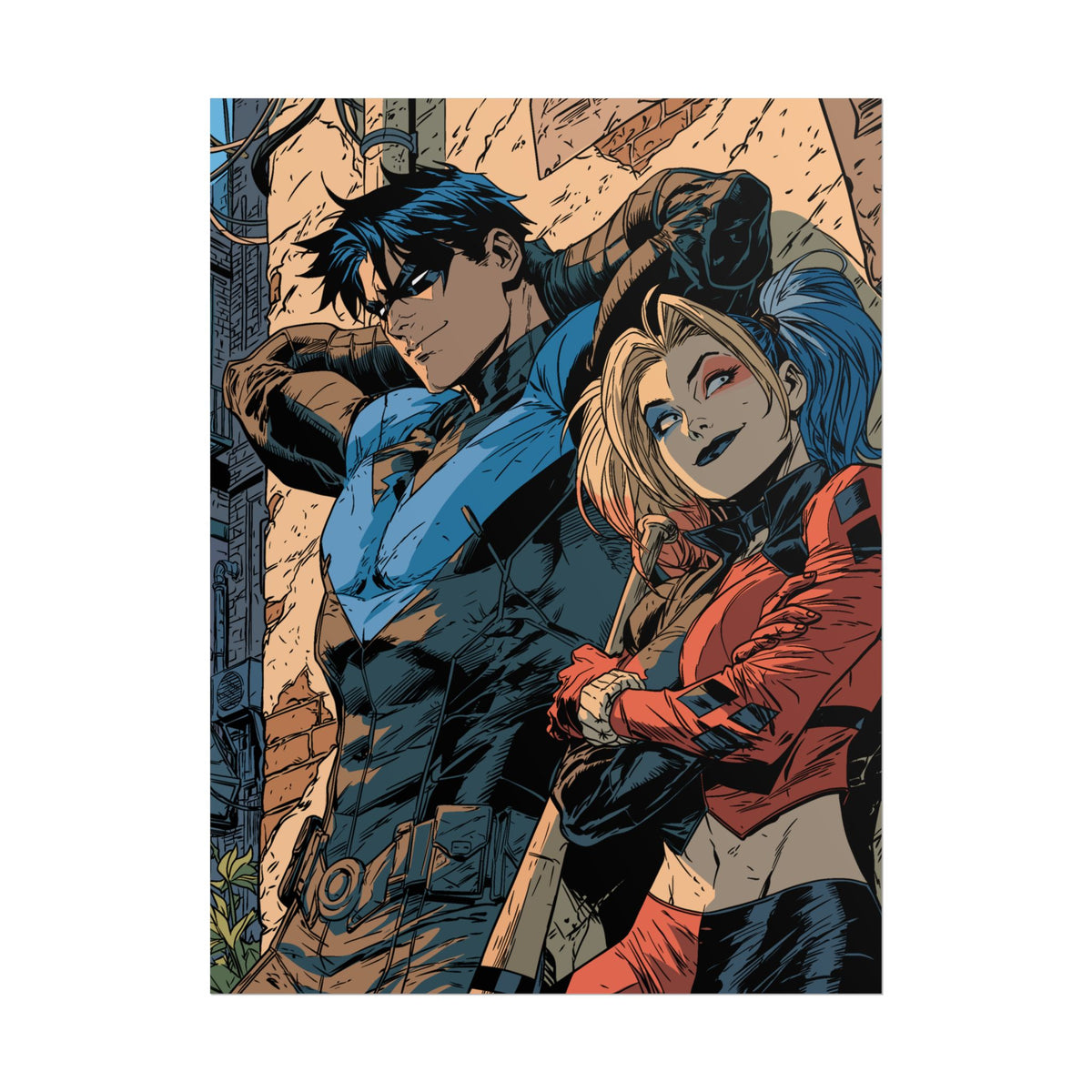Nightwing & Harley Quinn Rolled Print
