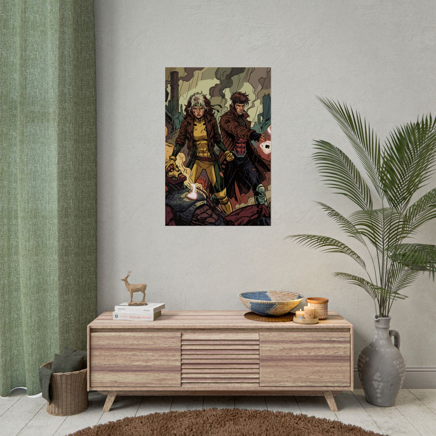 X-Men Comic Poster — Rogue & Gambit Rolled Art Print