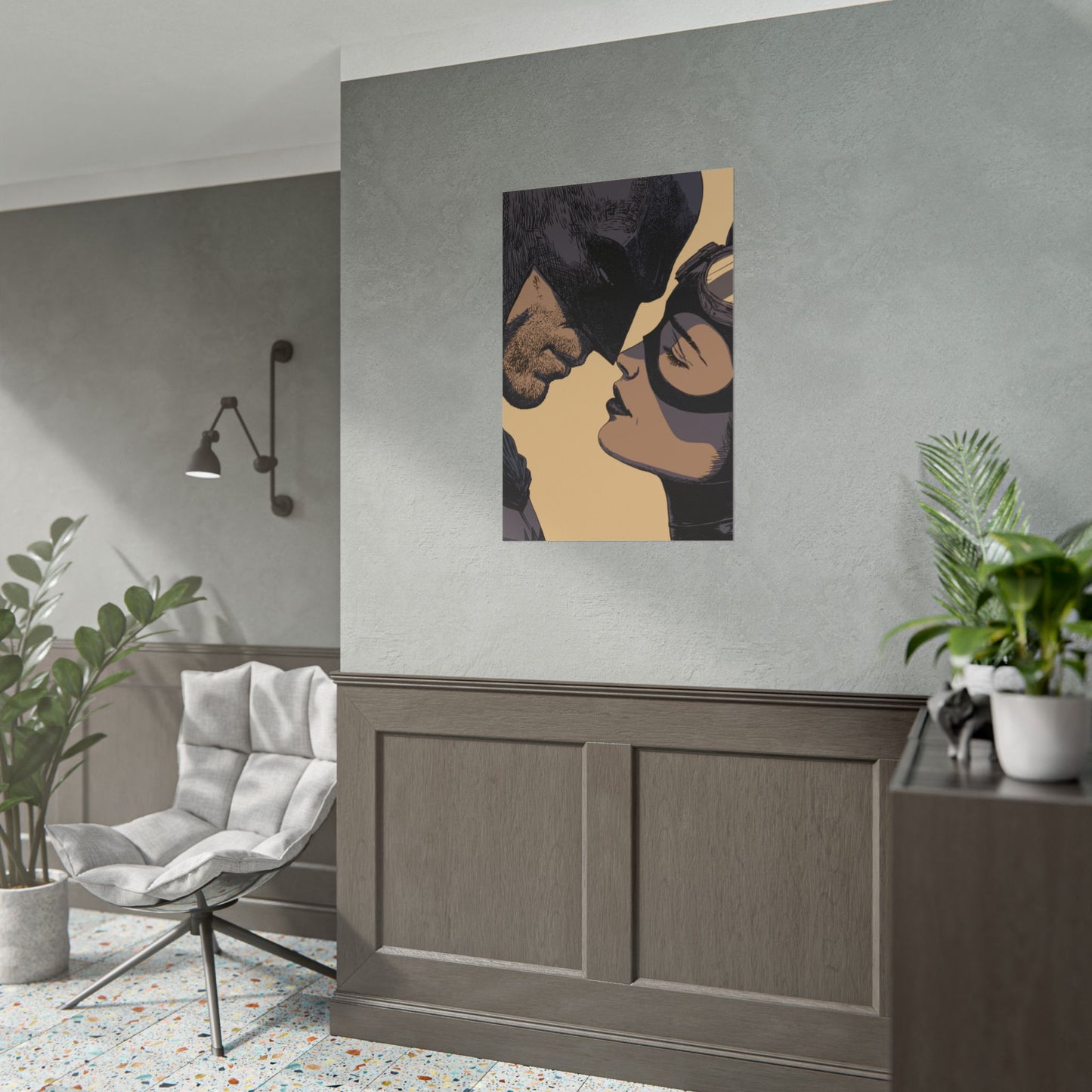 Batman & Catwoman Kiss Poster