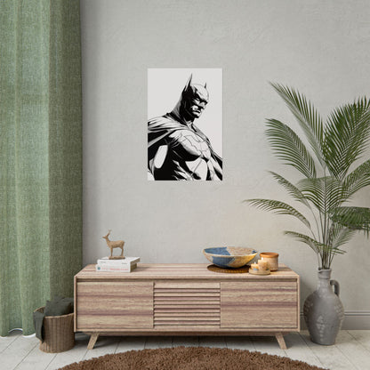 Batman Black & White Rolled Poster — Superhero Wall Art Print
