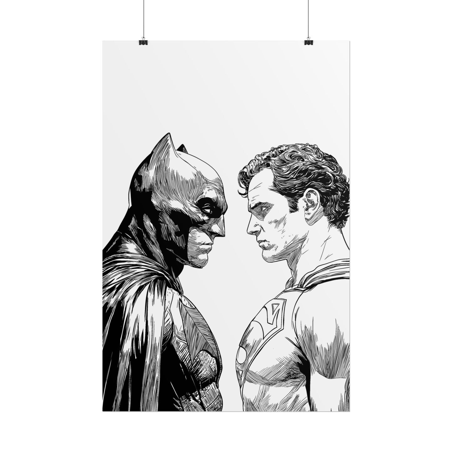 Batman vs Superman Black & White Poster