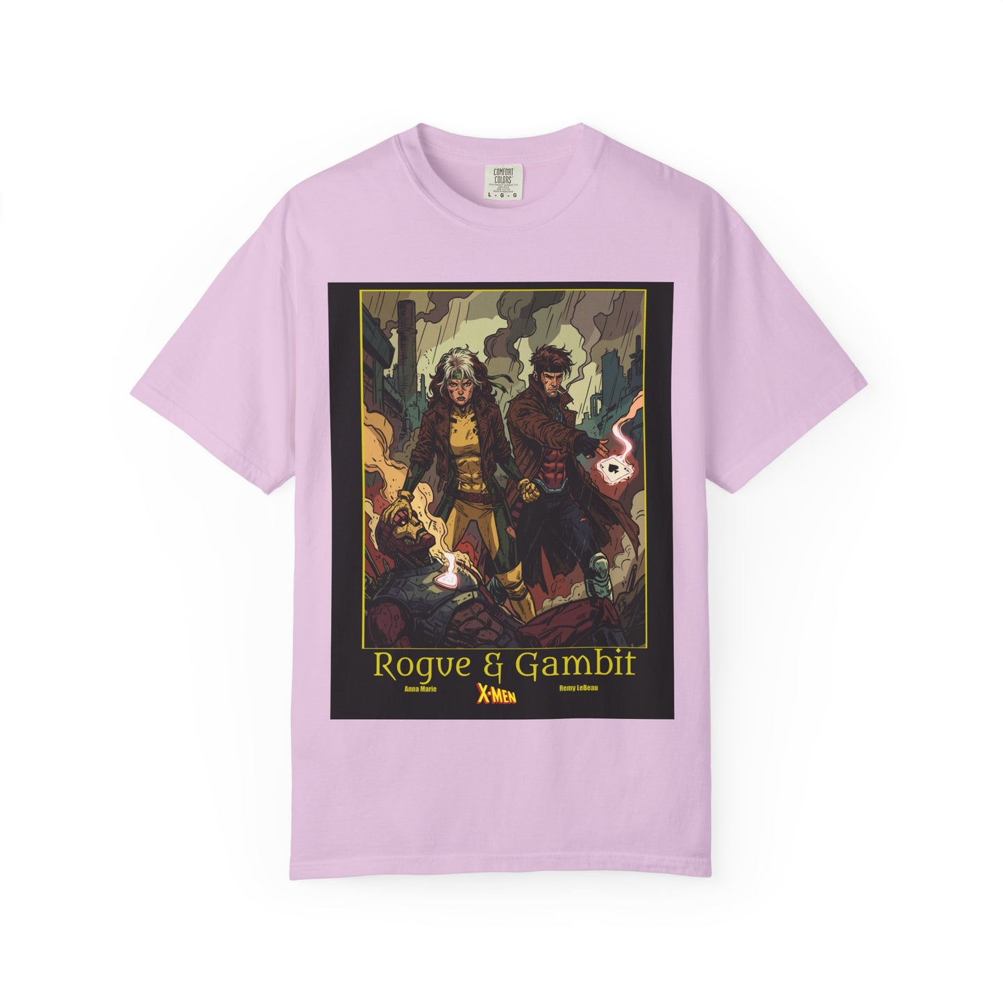 Rogue & Gambit Graphic T-Shirt — Comic Art Mutant Duo Tee