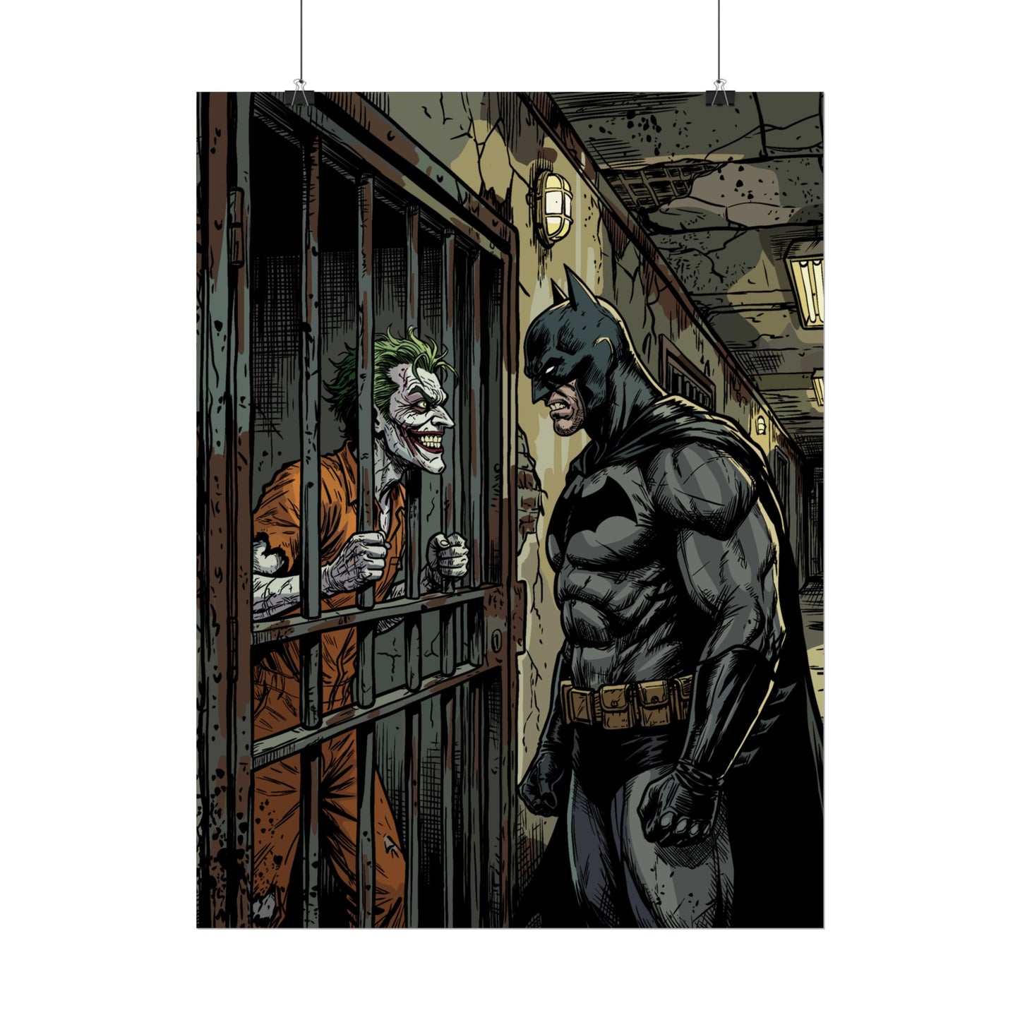 Batman vs Joker Comic Poster — Rolled Graphic Art Print