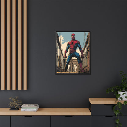 Spider-Man Comic Art Matte Framed Canvas