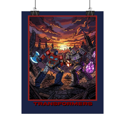 Transformers Optimus vs Megatron Cinematic Poster