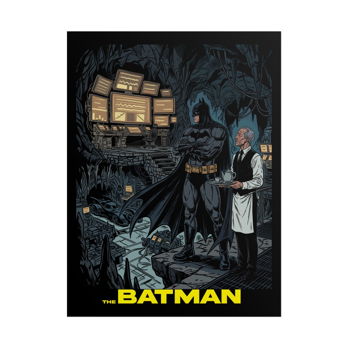 Batman Cave Poster with Text - The Batman Rolled Art Print