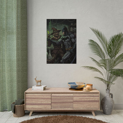 Batman & Scarecrow Poster — Dark Comic Book Art, Horror Superhero Wall Decor