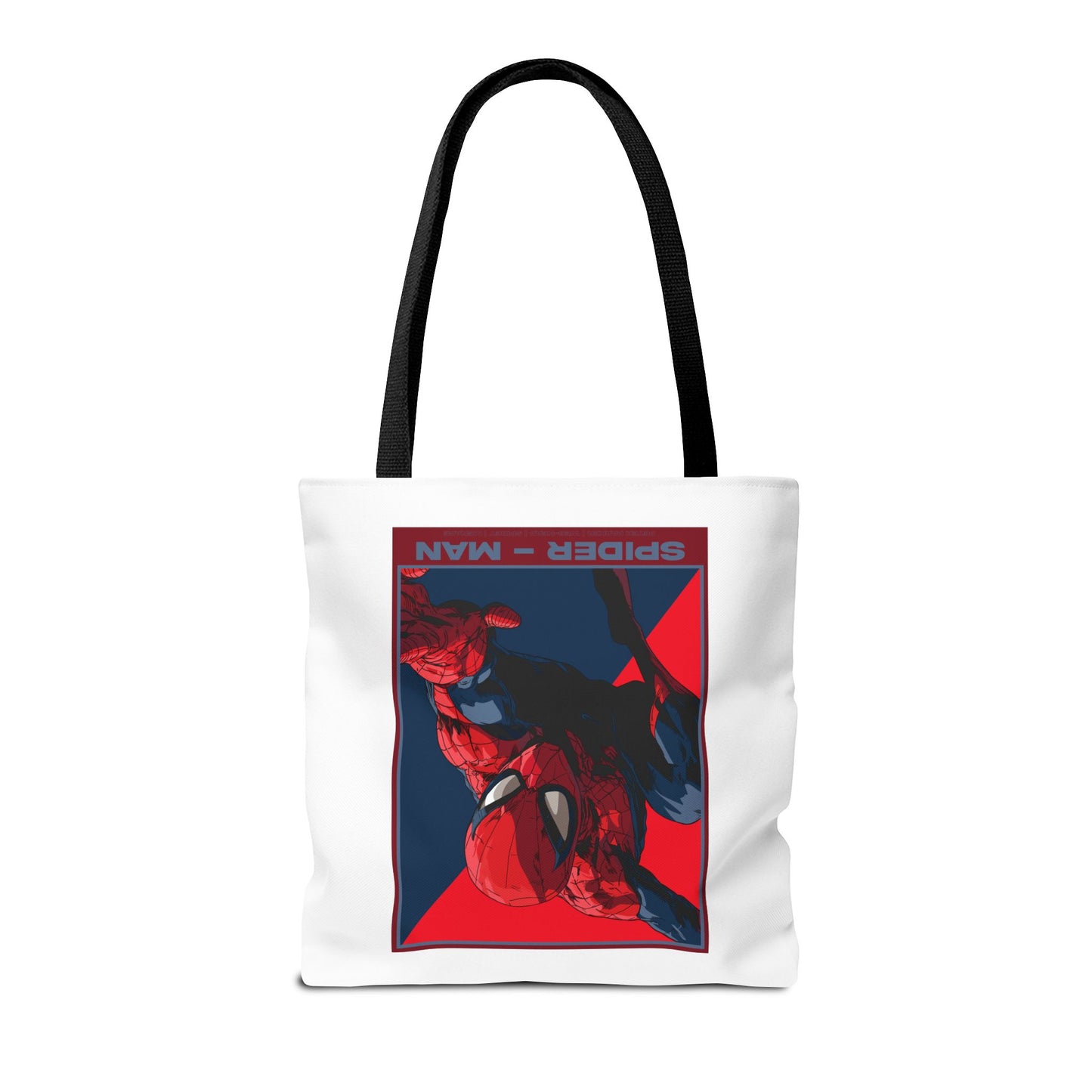 Spider-Man Graphic Tote Bag — Retro Red & Blue Comic Design