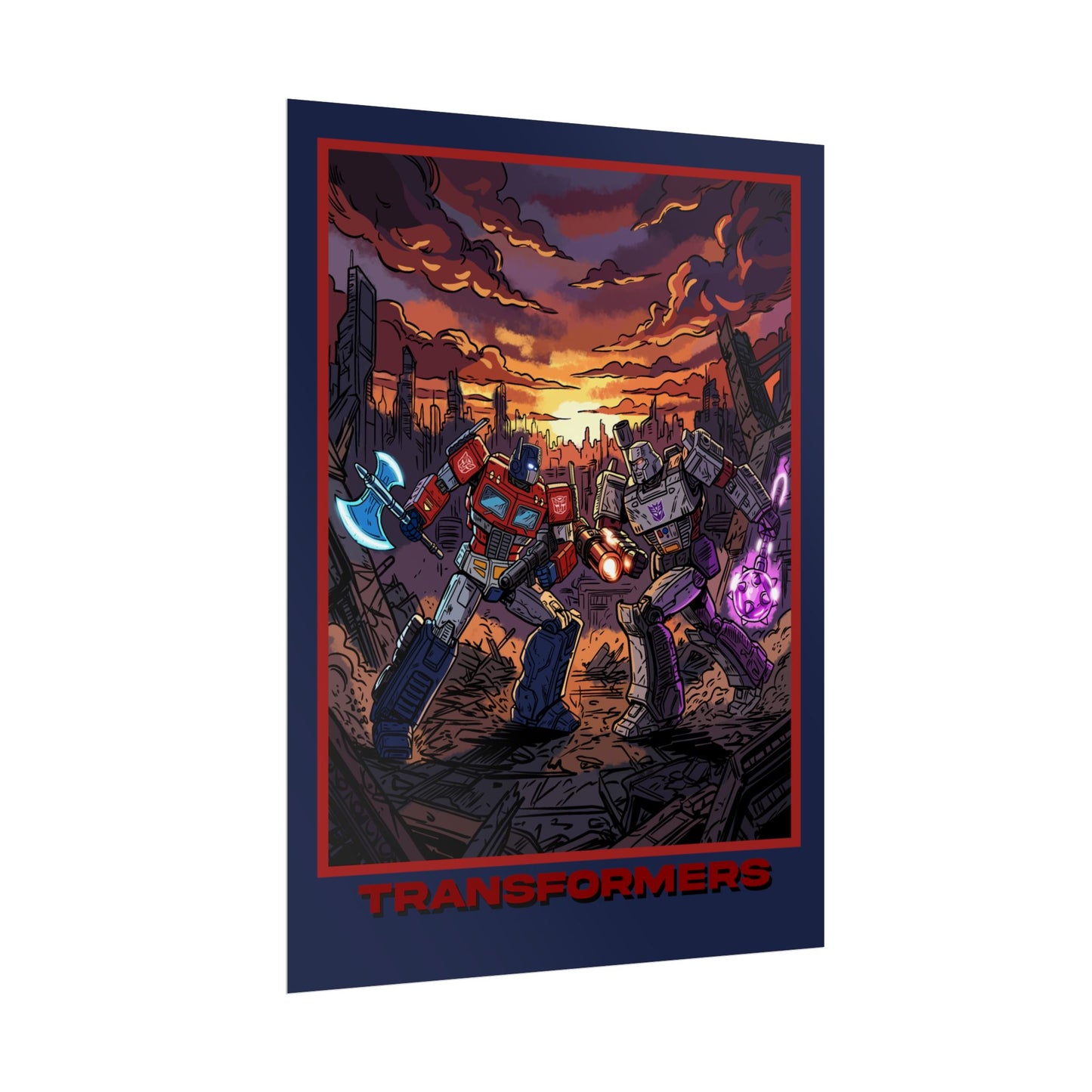 Transformers Optimus vs Megatron Cinematic Poster