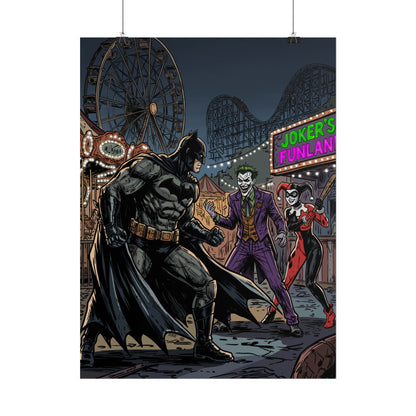 Batman vs Joker Carnival Poster – Rolled Comic Art Print