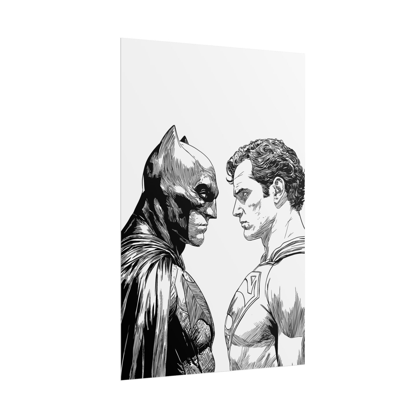 Batman vs Superman Black & White Poster