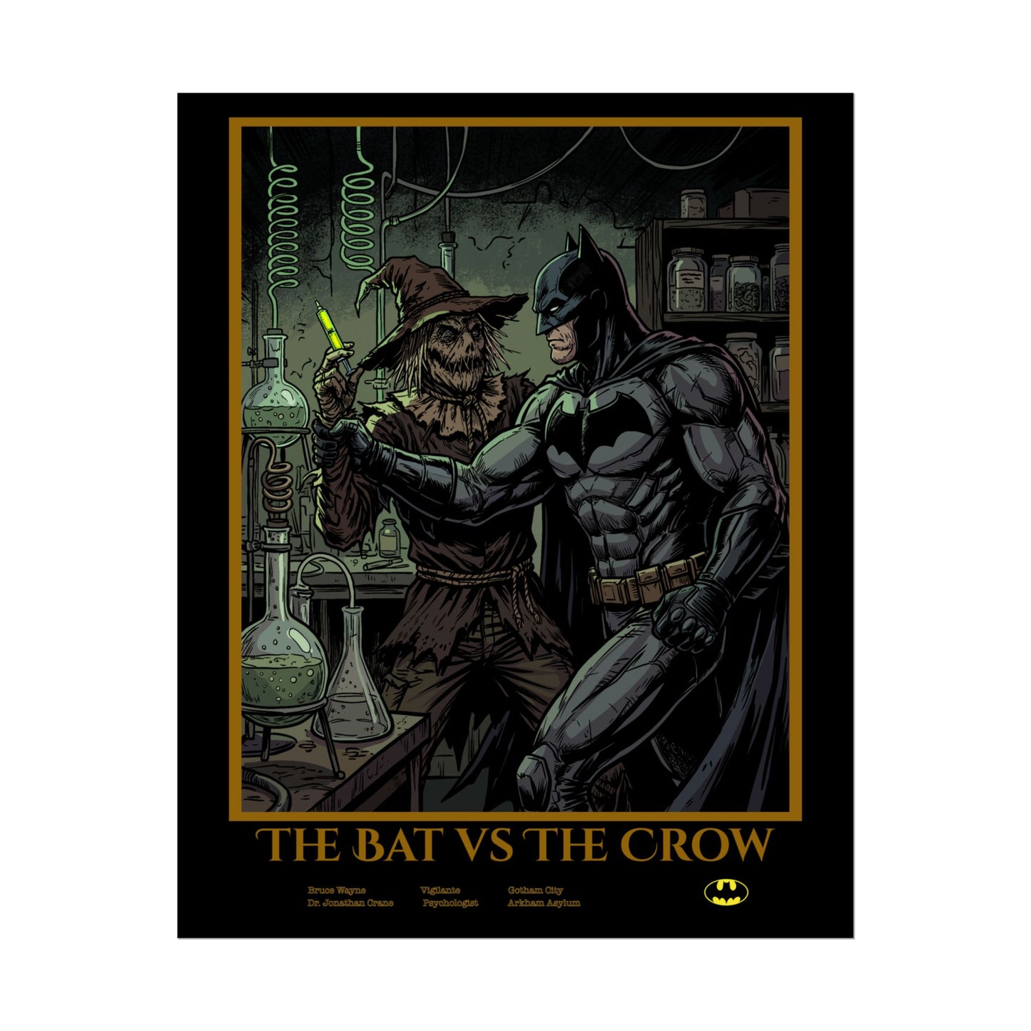 Batman vs Scarecrow Cinematic Rolled Poster — Vintage Comic Movie Art Print