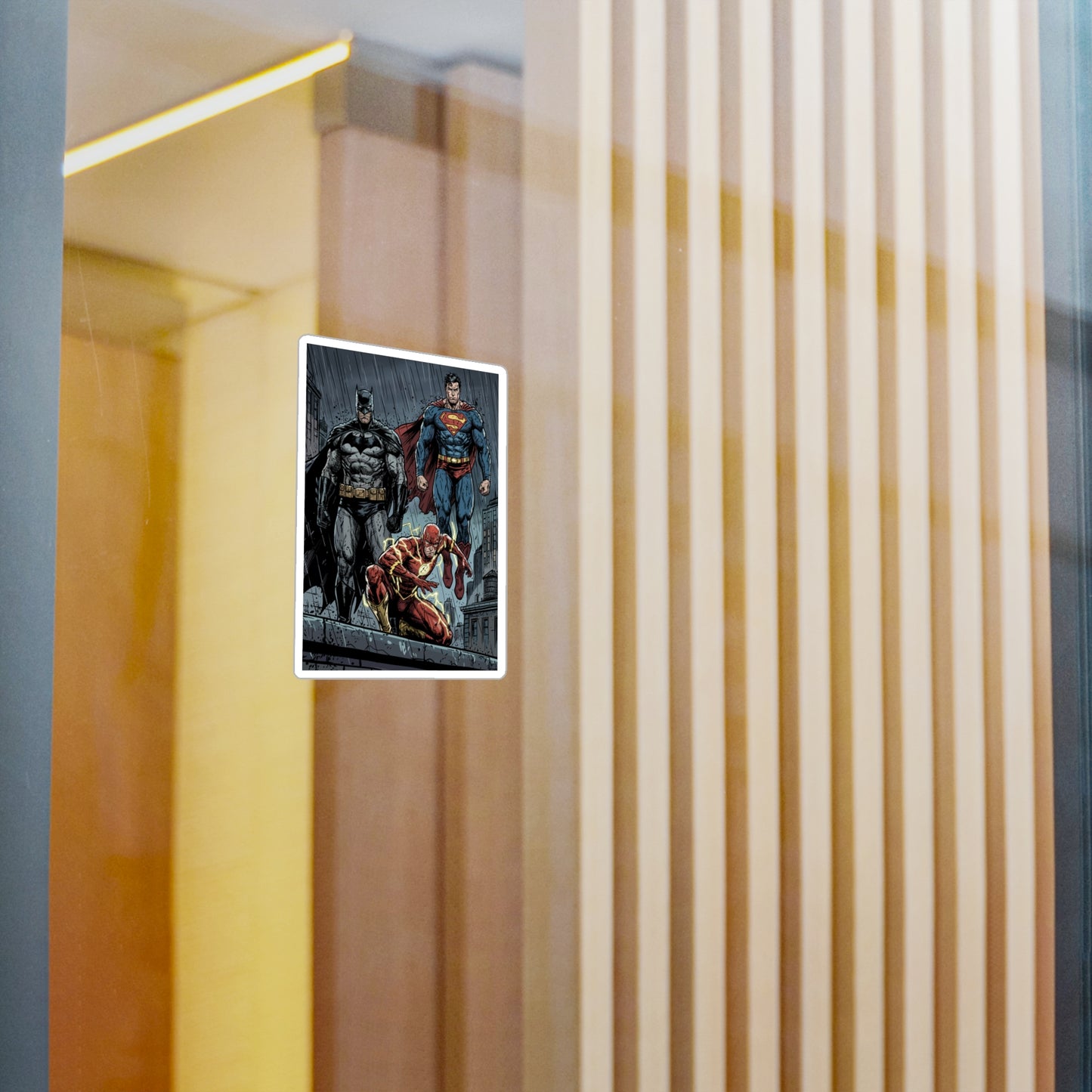 Superhero Trio Vinyl Sticker — Batman, Superman & Flash