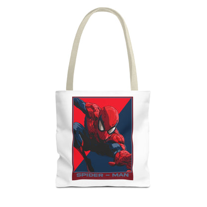 Spider-Man Graphic Tote Bag — Retro Red & Blue Comic Design