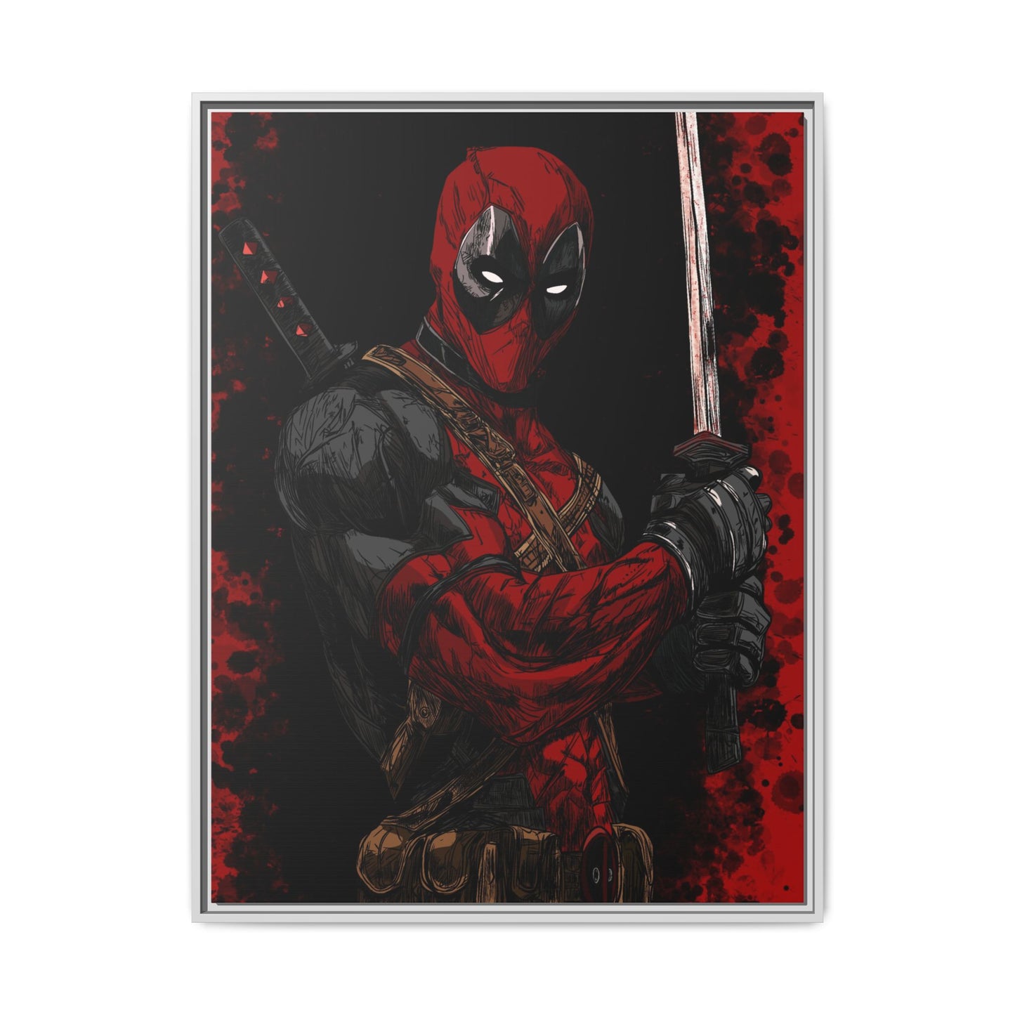 The Merc #2 - Framed Canvas Wall Art — Comic Antihero Sword Portrait