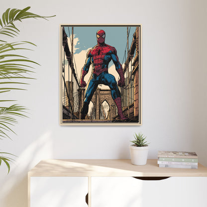 Spider-Man Comic Art Matte Framed Canvas