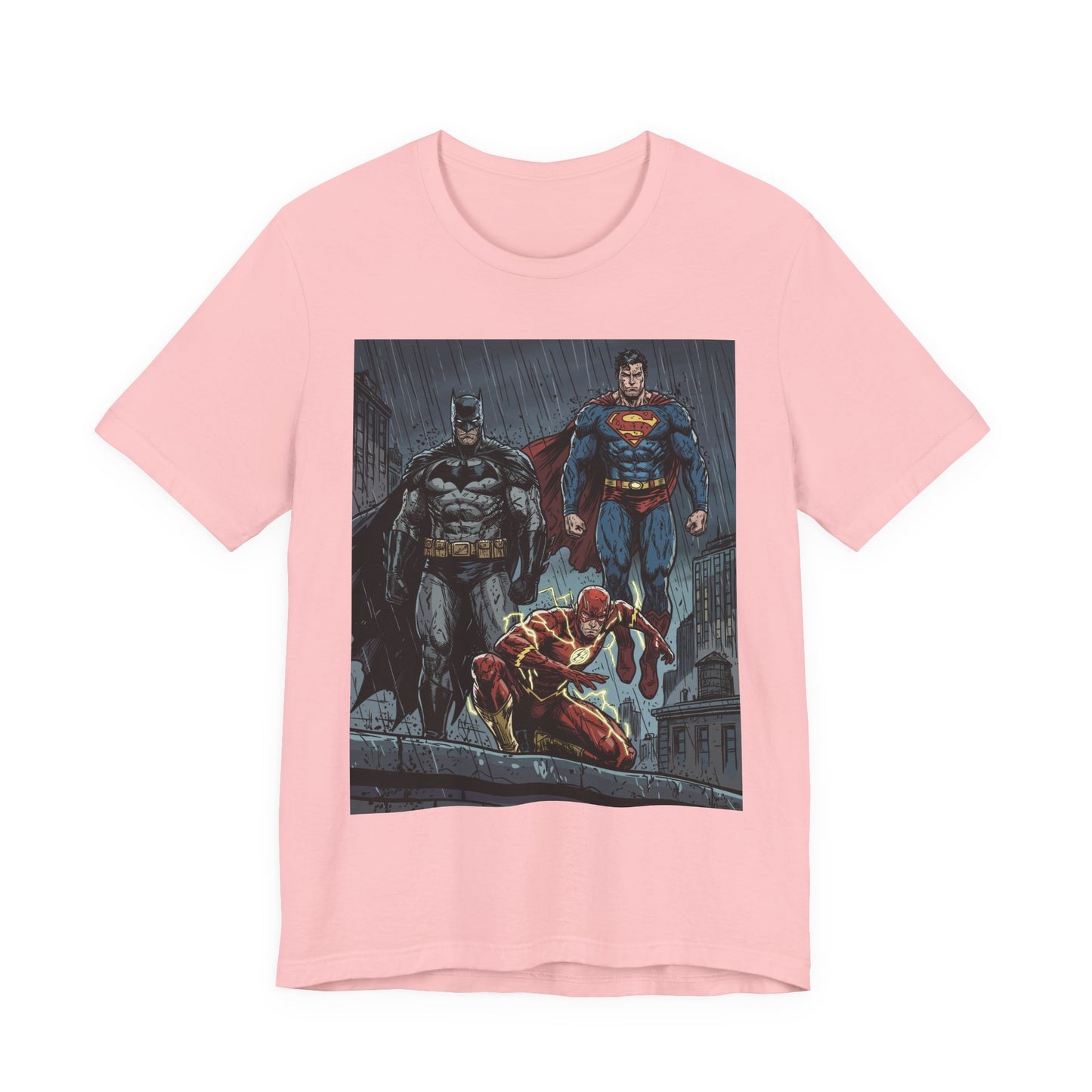 Superhero Team Graphic Tee — Batman, Superman & The Flash