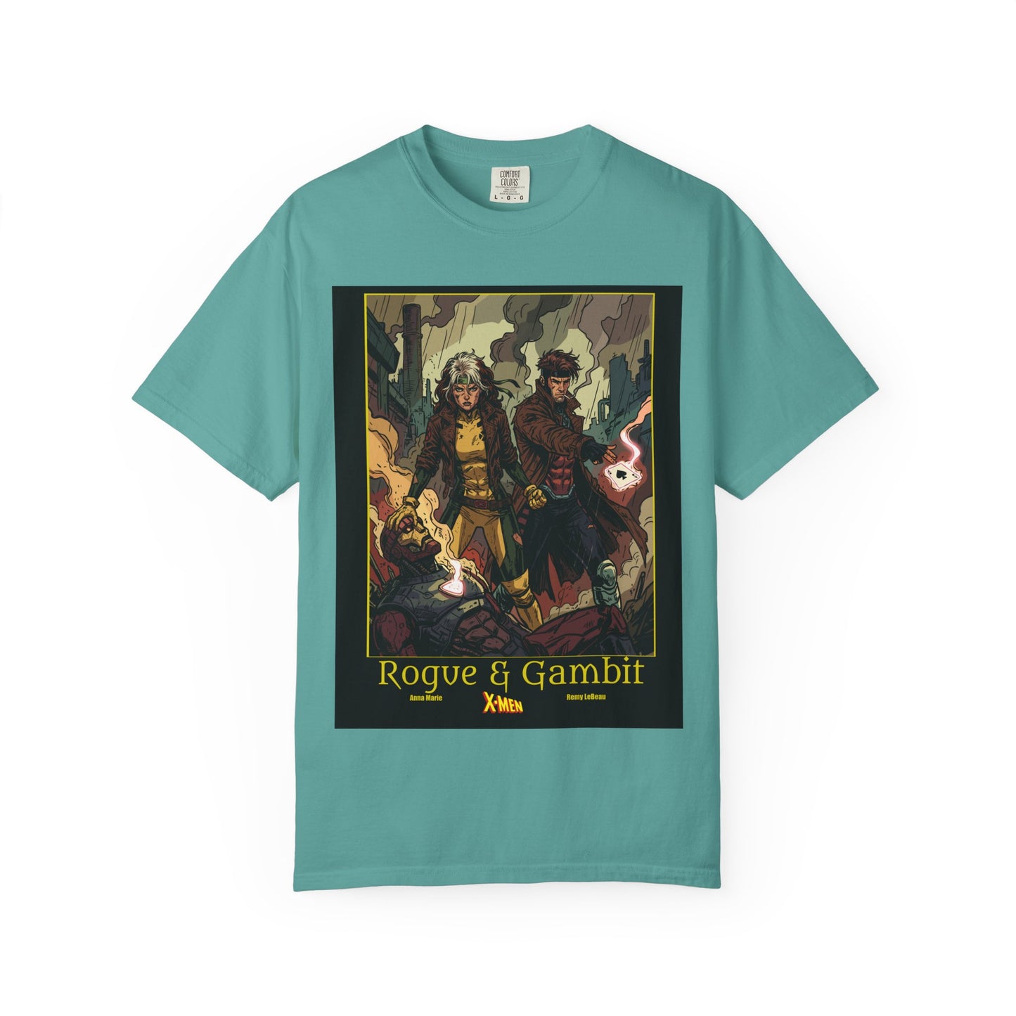 Rogue & Gambit Graphic T-Shirt — Comic Art Mutant Duo Tee