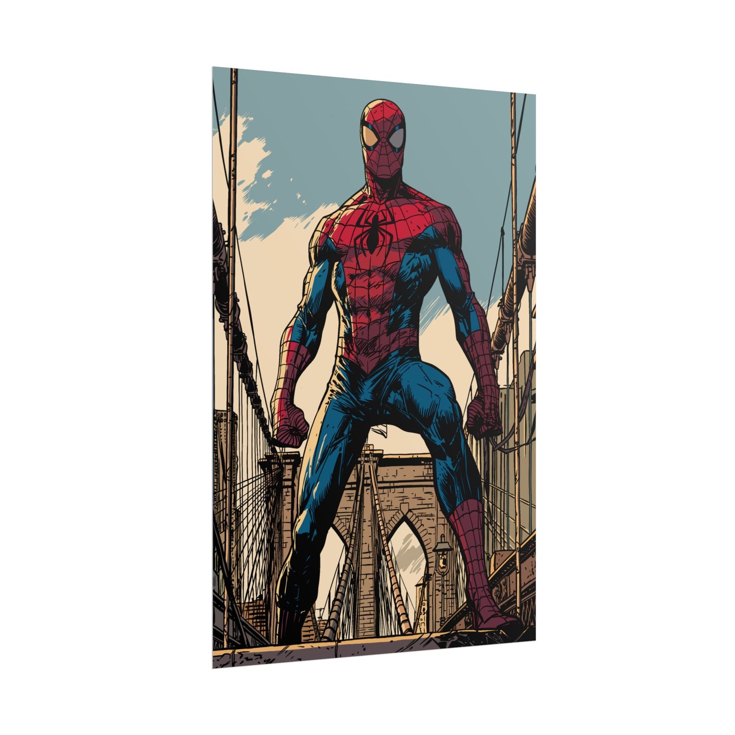 Spider-Man Brooklyn Bridge Art Poster