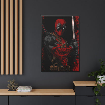 The Merc #2 - Framed Canvas Wall Art — Comic Antihero Sword Portrait