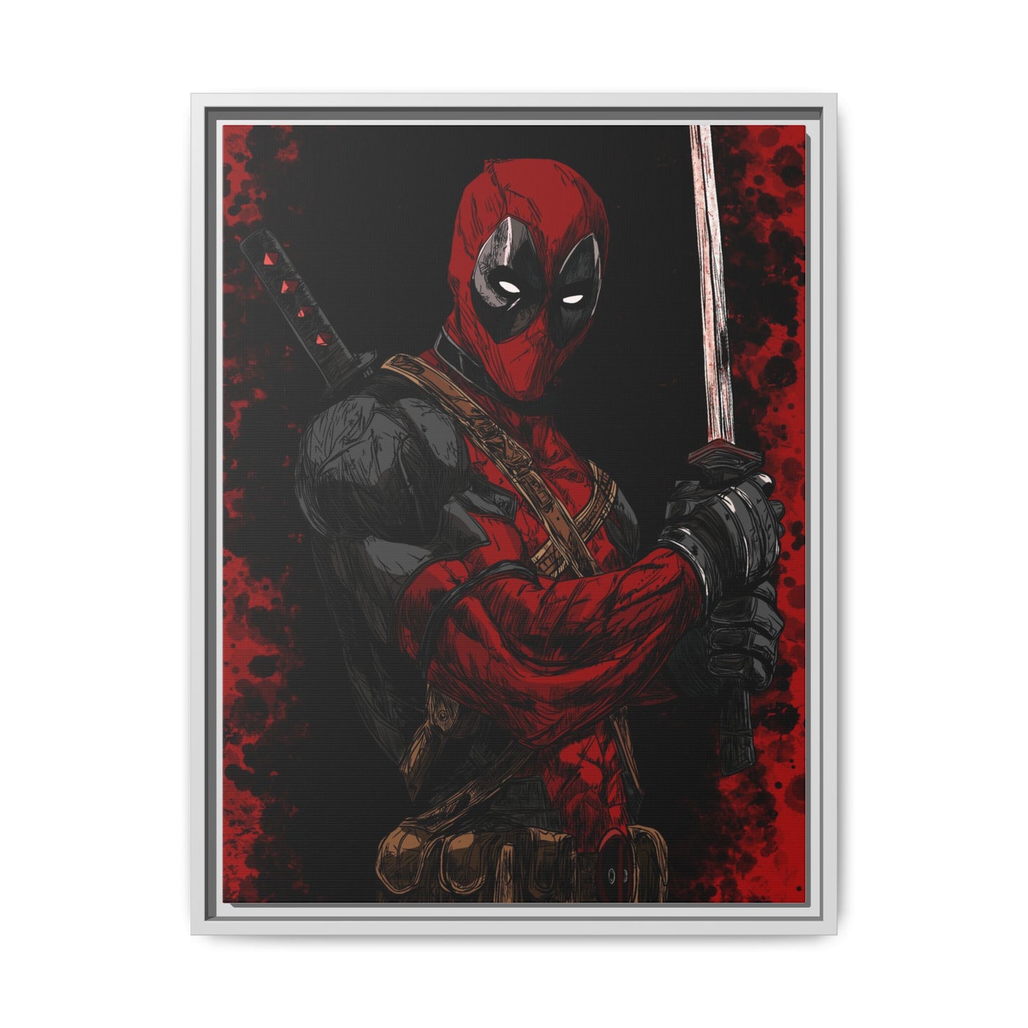The Merc #2 - Framed Canvas Wall Art — Comic Antihero Sword Portrait