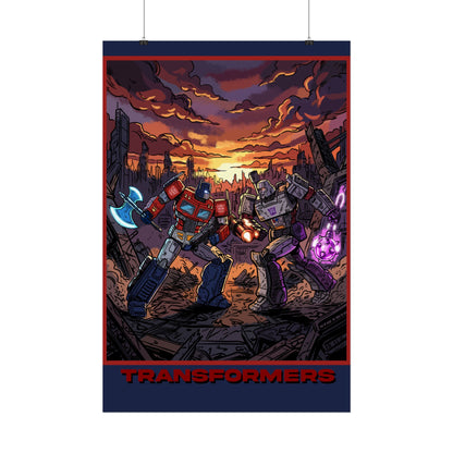 Transformers Optimus vs Megatron Cinematic Poster