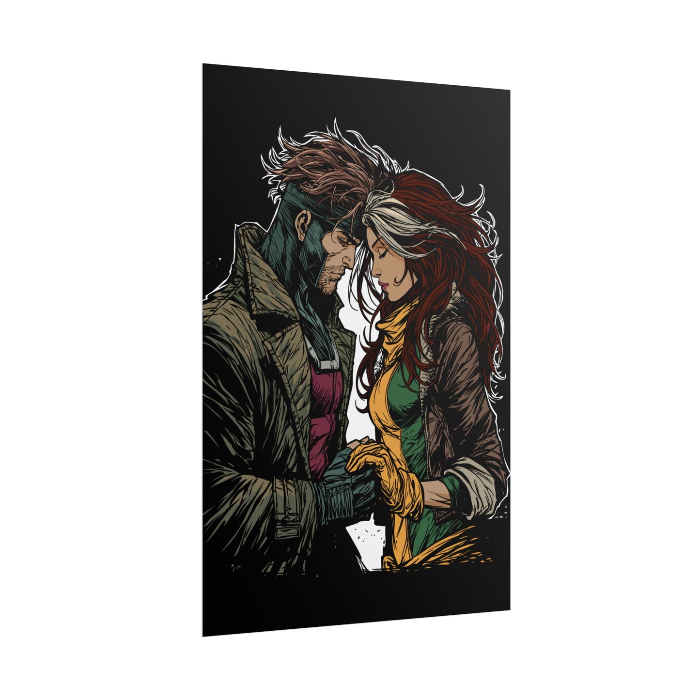 Rogue & Gambit Holding Hands - Fan Art Rolled Poster