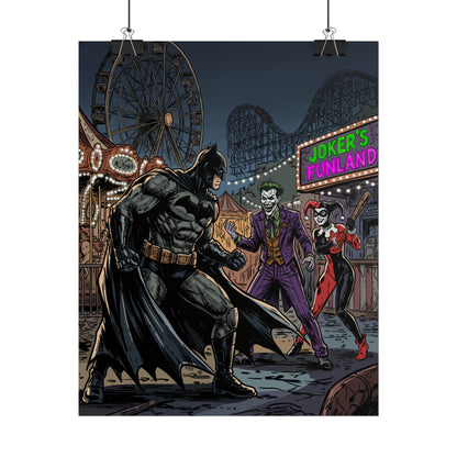 Batman vs Joker Carnival Poster – Rolled Comic Art Print
